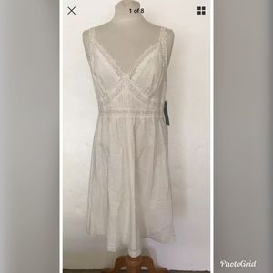 NWT Apt 9 White Lace Swiss Dot Romantic Dress  12